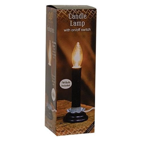 Black Country Candle Lamp 5&quot; High With 7 Watt Bulb