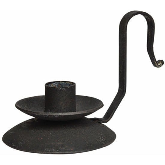 Black Iron Distressed Candle Holder For Taper Candles-Craft Wholesalers-The Village Merchant