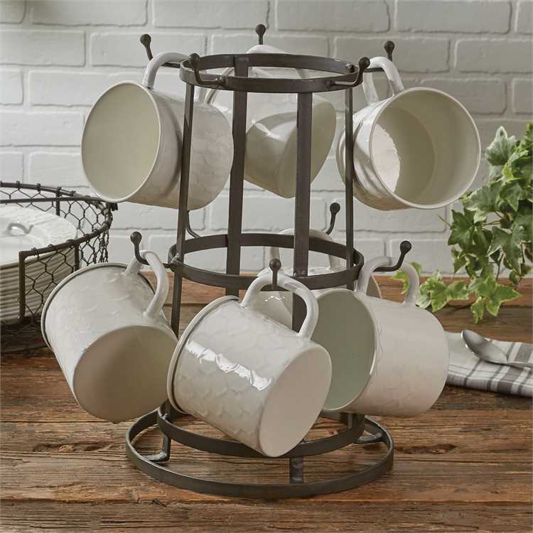 Black Iron Mug Rack - Counter Top 10 Mugs-Park Designs-The Village Merchant