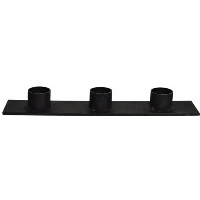 Black Iron - Triple Iron Candle Holder For Taper Candles-Craft Wholesalers-The Village Merchant