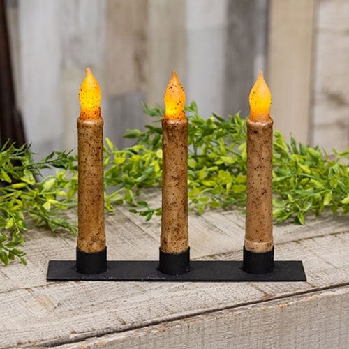 Black Iron - Triple Iron Candle Holder For Taper Candles