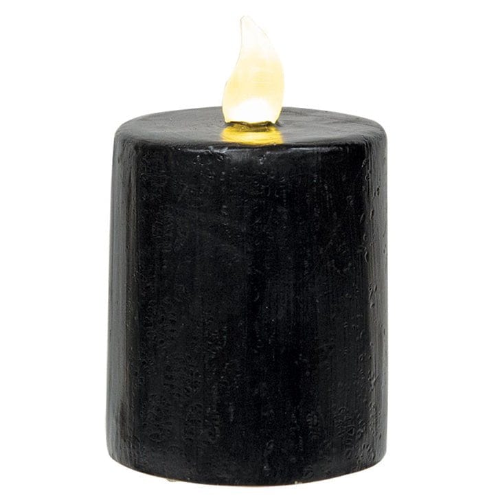 Black LED Battery Candle Light 4&quot; High - Timer Feature-Craft Wholesalers-The Village Merchant