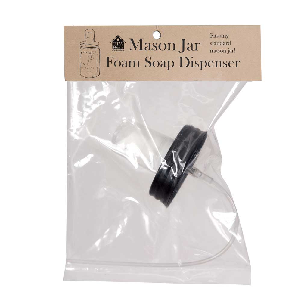 Black Lid - Foaming Soap / Lotion Dispenser Lid / Pump Replacement For Mason Jar-CTW Home-The Village Merchant