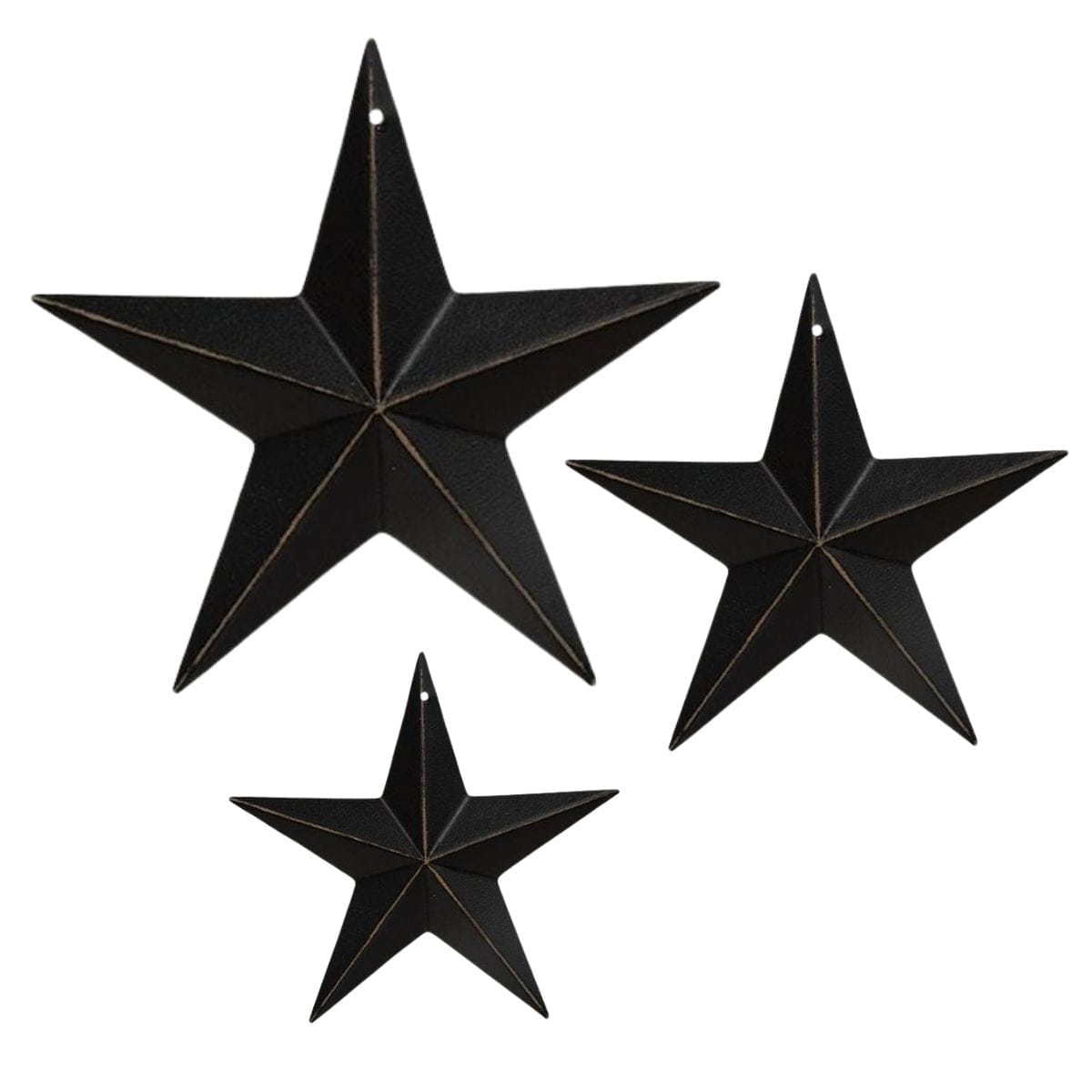 Black Painted Metal Barn Stars - Available In 3 Sizes