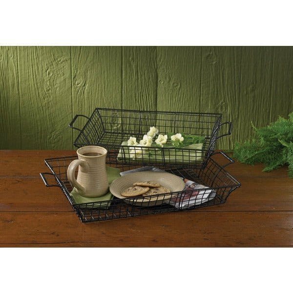 Black Wire Serving Tray Set of 2-Park Designs-The Village Merchant