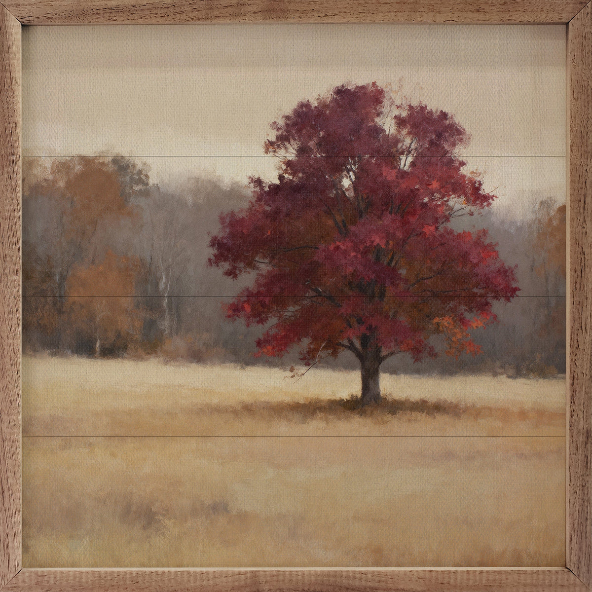 Kendrick Home Walnut Frames 4x4 Blaze Maple Printed and Framed Wall Sign