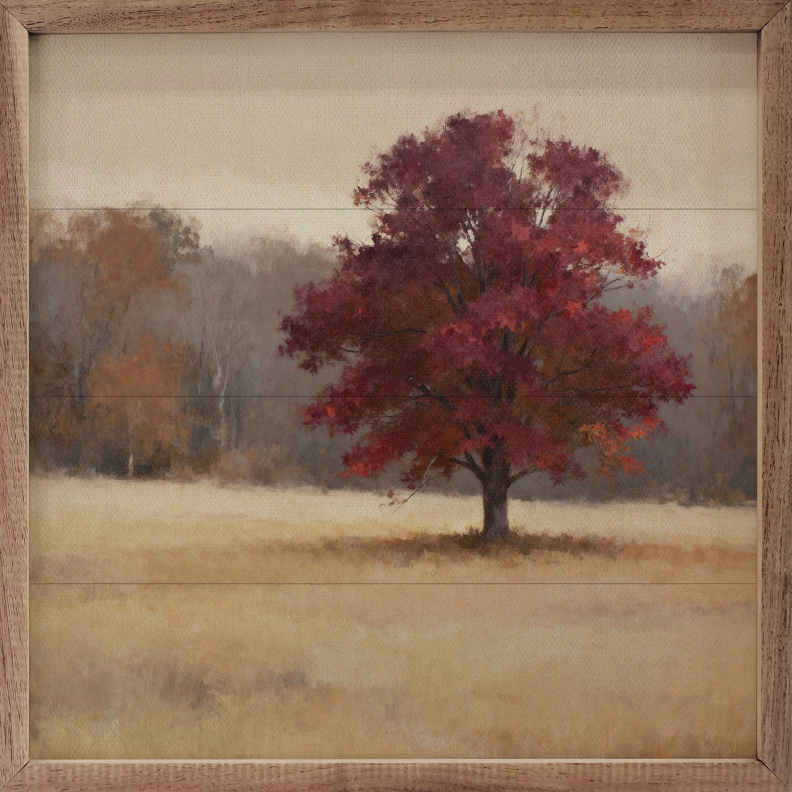 Kendrick Home Walnut Frames 4x4 Blaze Maple Printed and Framed Wall Sign