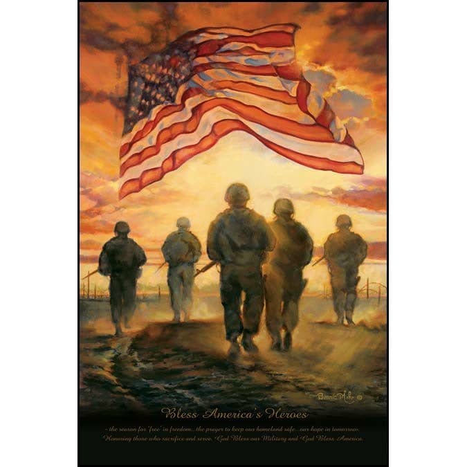 Bless America's Heroes By Bonnie Mohr Art Print - 12 X 18-Penny Lane Publishing-The Village Merchant