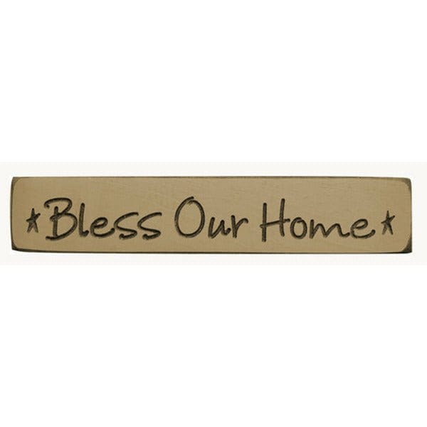 Bless Our Home Sign - Engraved Wood 9&quot; Long-Craft Wholesalers-The Village Merchant