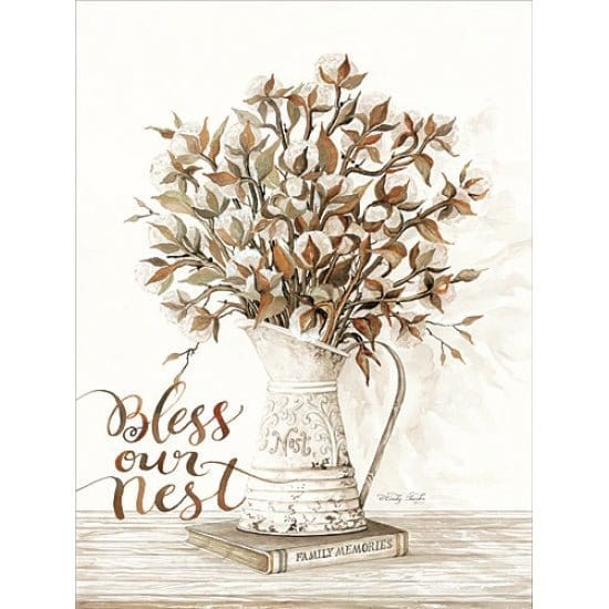 Bless Our Nest Cotton Bouquet By Cindy Jacobs Art Print - 12 X 16-Penny Lane Publishing-The Village Merchant