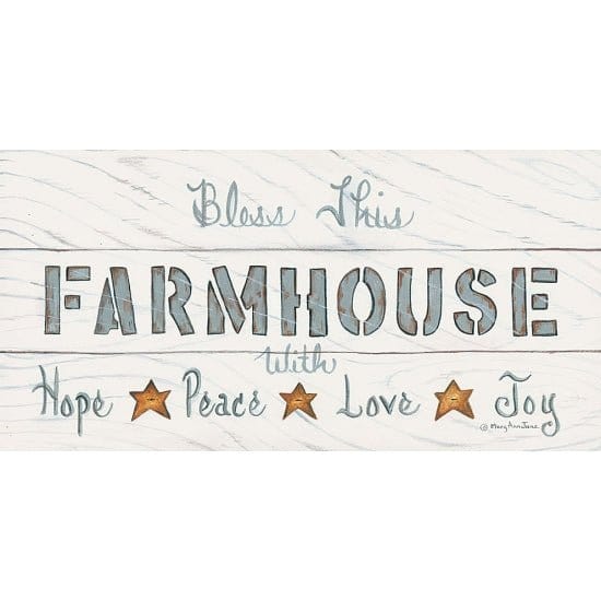 Penny Lane Publishing Bless This Farmhouse By Mary Ann June Art Print - 9 X 18