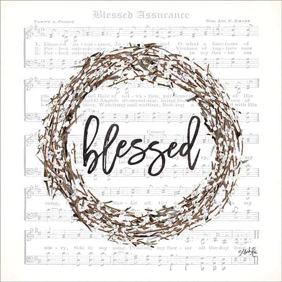 Blessed Assurance - Bless Wreath By Marla Rae Art Print - 12 X 12-Penny Lane Publishing-The Village Merchant