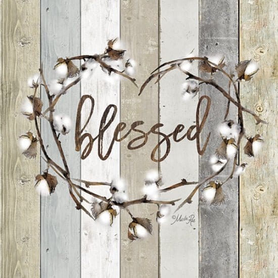 Penny Lane Publishing Blessed Cotton Wreath By Marla Rae Art Print - 12 X 12
