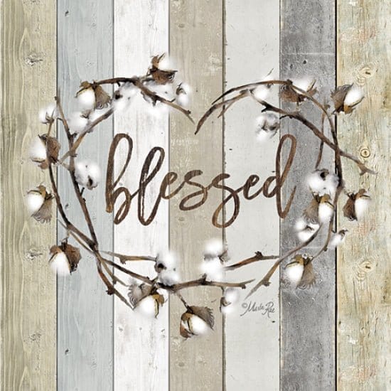 Blessed Cotton Wreath By Marla Rae Art Print - 12 X 12-Penny Lane Publishing-The Village Merchant