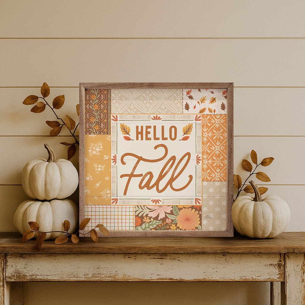 Kendrick Home Walnut Frames Blooming Autumn VII By Laura Marshall Printed and Framed Wall Sign