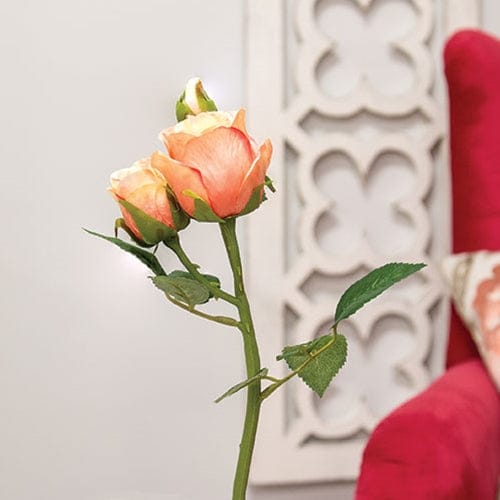 CWI Gifts Flower Stem Blooming Peach Roses Pick / Stem 17" High