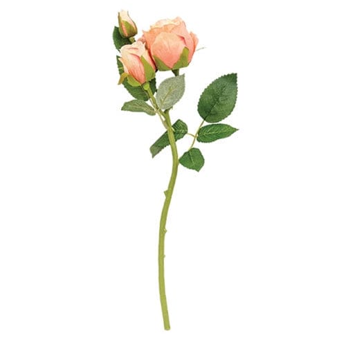 CWI Gifts Flower Stem Blooming Peach Roses Pick / Stem 17" High