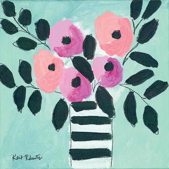 Blooms &amp; Stripes By Kait Roberts Art Print - 12 X 12-Penny Lane Publishing-The Village Merchant