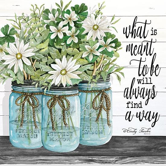 Blue Jars - What Is Meant To Be By Cindy Jacobs Art Print - 12 X 12-Penny Lane Publishing-The Village Merchant