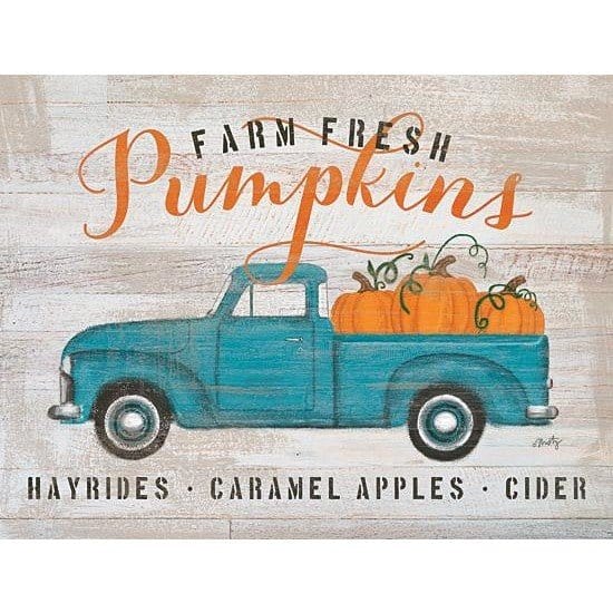 Blue Truck Pumpkin Patch By Misty Michelle Art Print - 12 X 16-Penny Lane Publishing-The Village Merchant