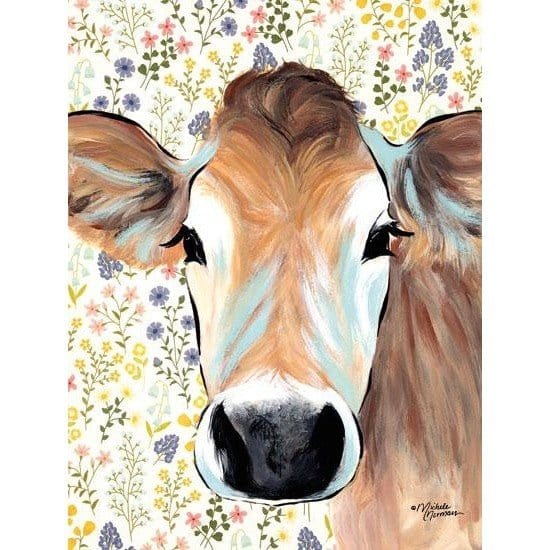 Penny Lane Publishing Bluebell Cow By Michele Norman Art Print - 12 X 16