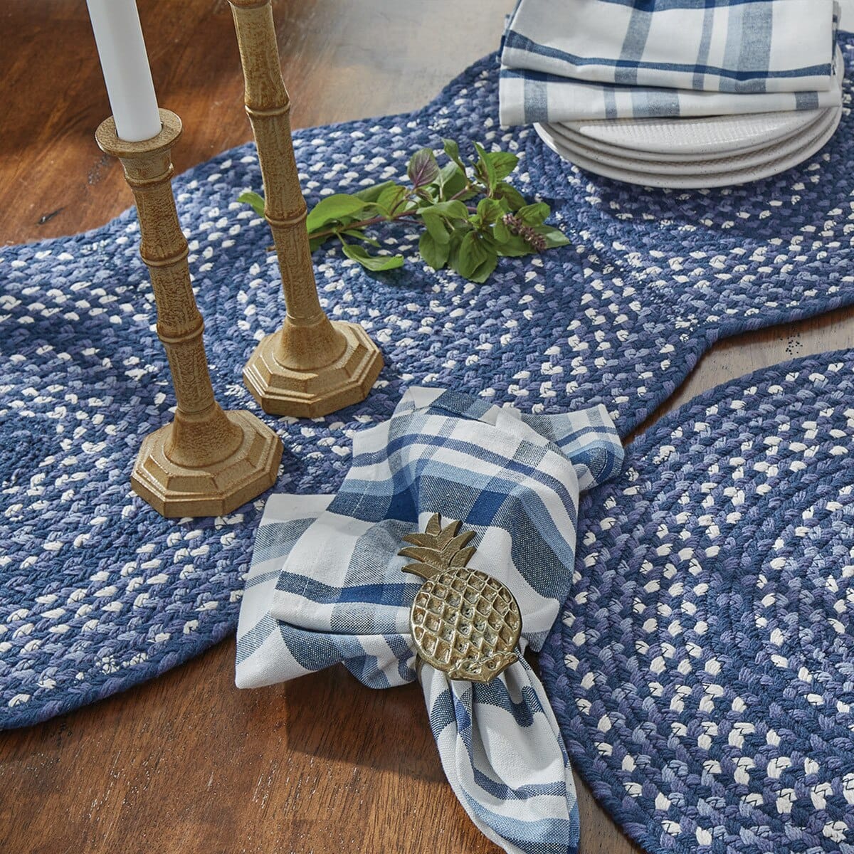 Park Designs Bluestone Braided Table Runner 54'' Long