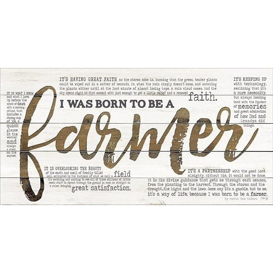 Penny Lane Publishing Born To Be A Farmer By Marla Rae Art Print - 12 X 24