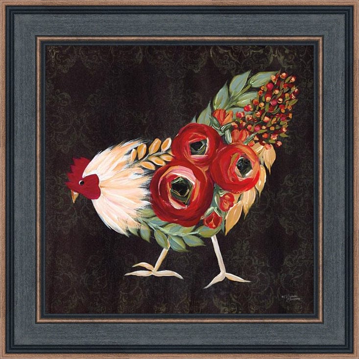 Botanical Rooster By Michele Norman Art Print - 12 X 12-Penny Lane Publishing-The Village Merchant