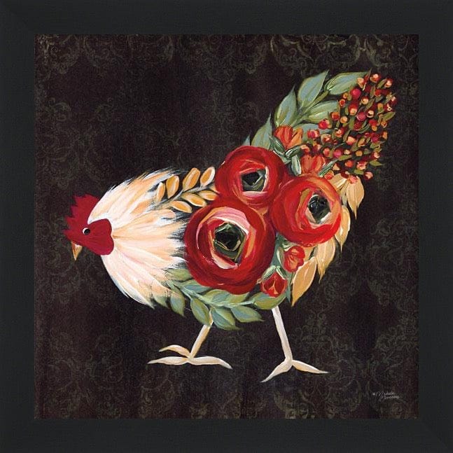 Botanical Rooster By Michele Norman Art Print - 12 X 12-Penny Lane Publishing-The Village Merchant