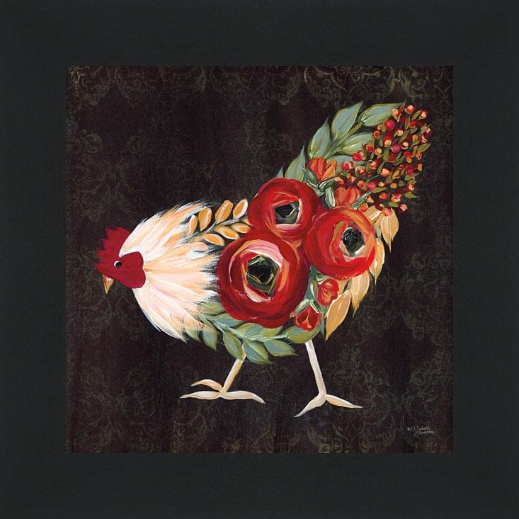 Botanical Rooster By Michele Norman Art Print - 12 X 12-Penny Lane Publishing-The Village Merchant