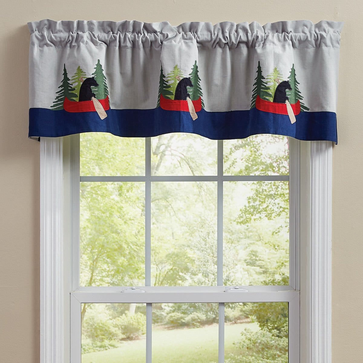 Boundary Waters Appliqued Valance Lined-Park Designs-The Village Merchant