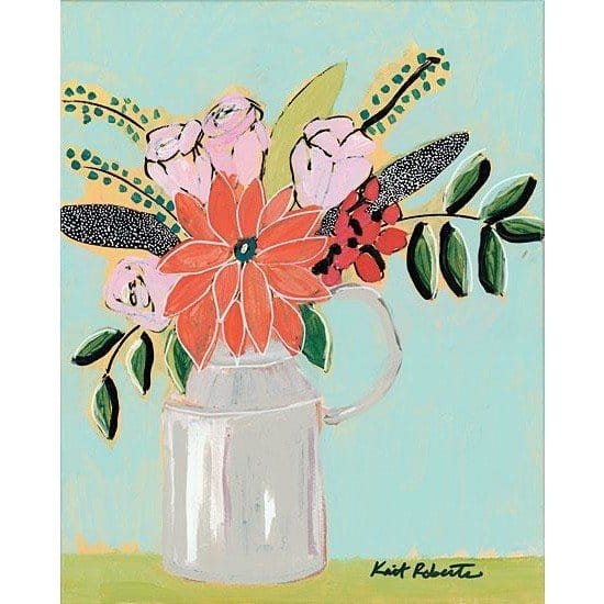 Bouquet On Robin&#39;s Egg By Kait Roberts Art Print - 12 X 16-Penny Lane Publishing-The Village Merchant