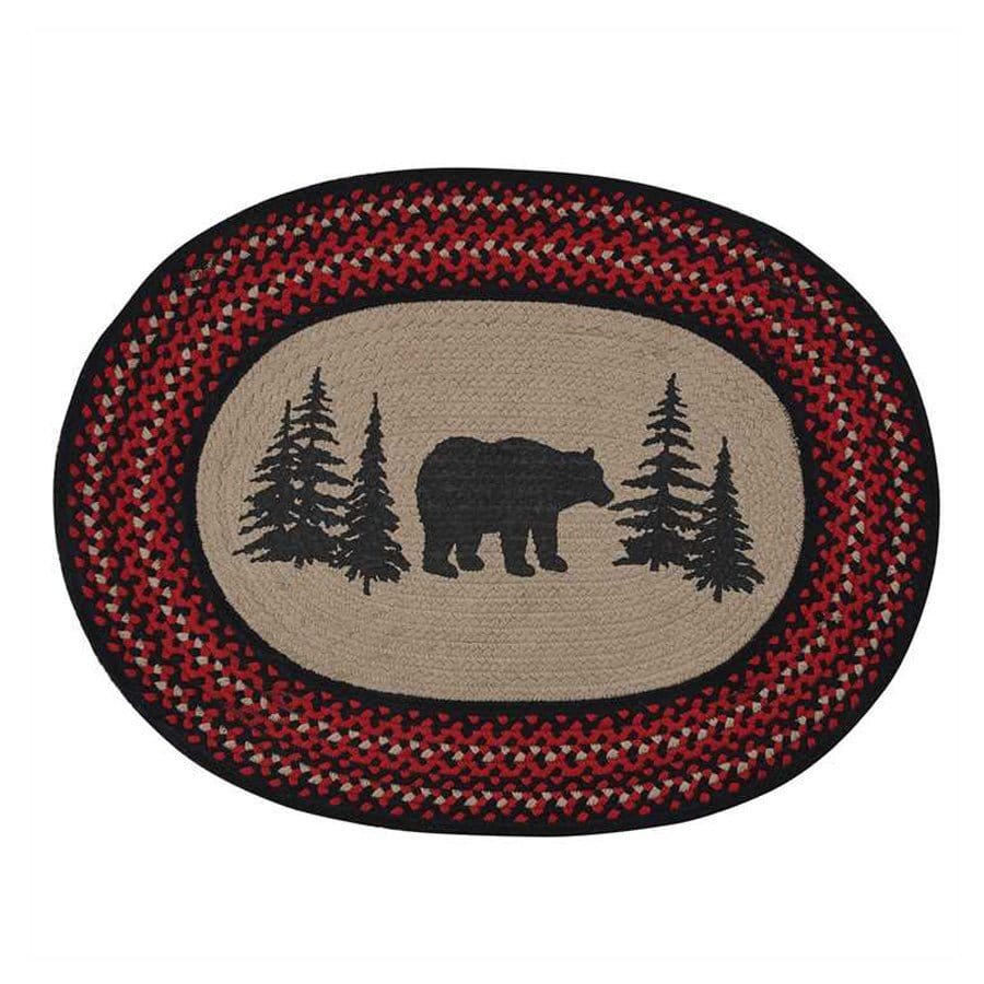 Braided & Printed Bear rug 32" x 42" Oval-Park Designs-The Village Merchant
