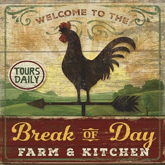 Break Of Day Rooster By Mollie B Right Art Print - 12 X 12-Penny Lane Publishing-The Village Merchant