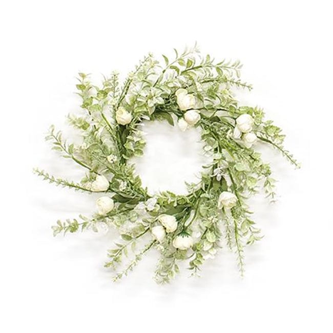 Bridal Rose Blossom Candle Ring / Wreath 6.5&quot; Inner Diameter
