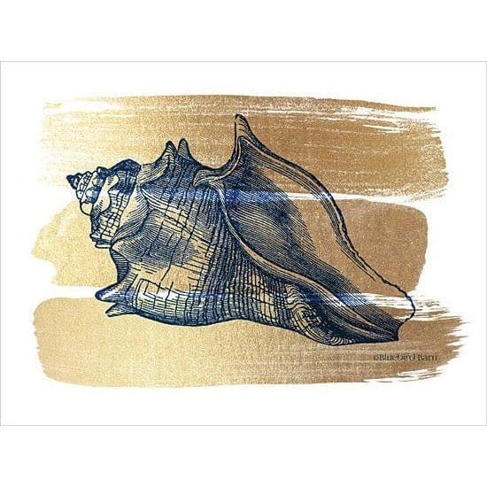 Brushed Gold Seashell By Bluebird Barn Art Print - 12 X 16-Penny Lane Publishing-The Village Merchant