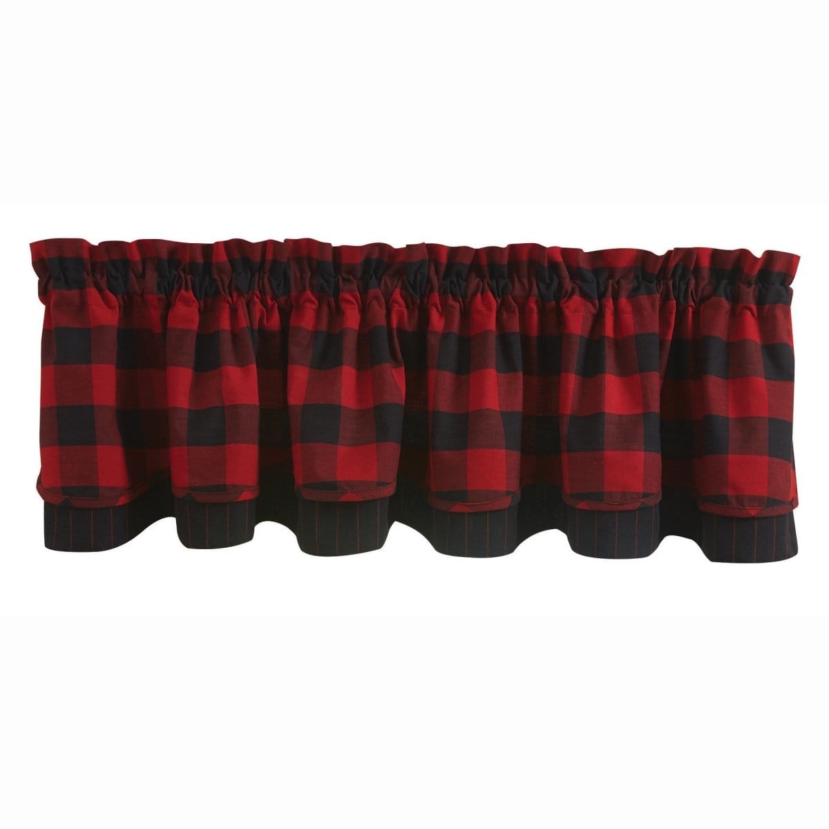 Buffalo Check Layered Valance Lined-Park Designs-The Village Merchant