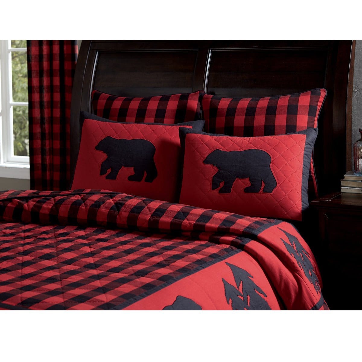 Buffalo Check Patchwork &amp; Quilted Pillow Sham queen-Park Designs-The Village Merchant