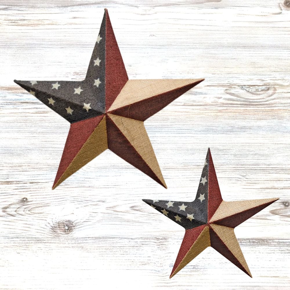 Burlap Americana Barn Star 12&quot;