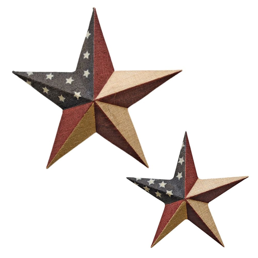 Burlap Americana Barn Star 12&quot;