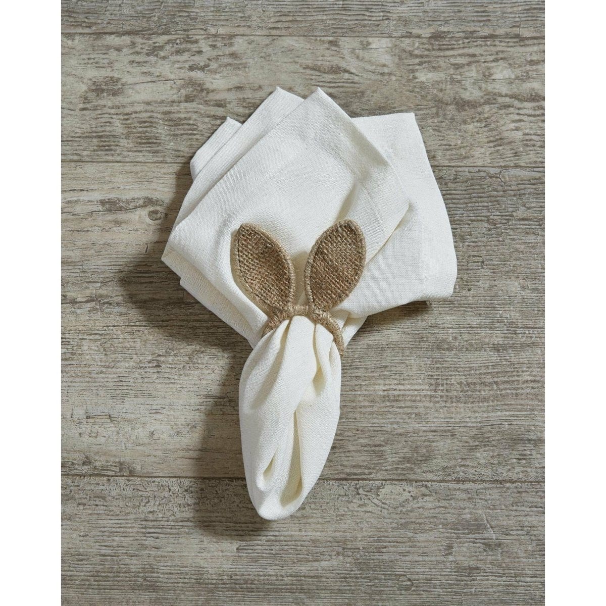 Burlap Bunny Ears Napkin Ring-Park Designs-The Village Merchant