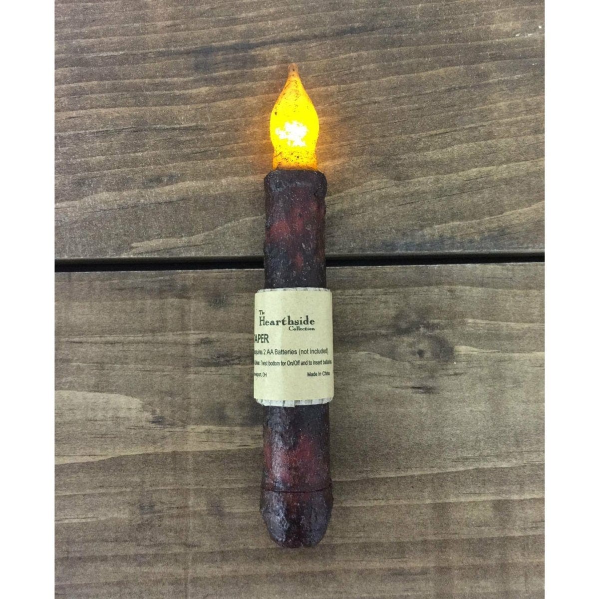 Burnt Burgundy LED Battery Candle Light Taper 6&quot; High-Craft Wholesalers-The Village Merchant