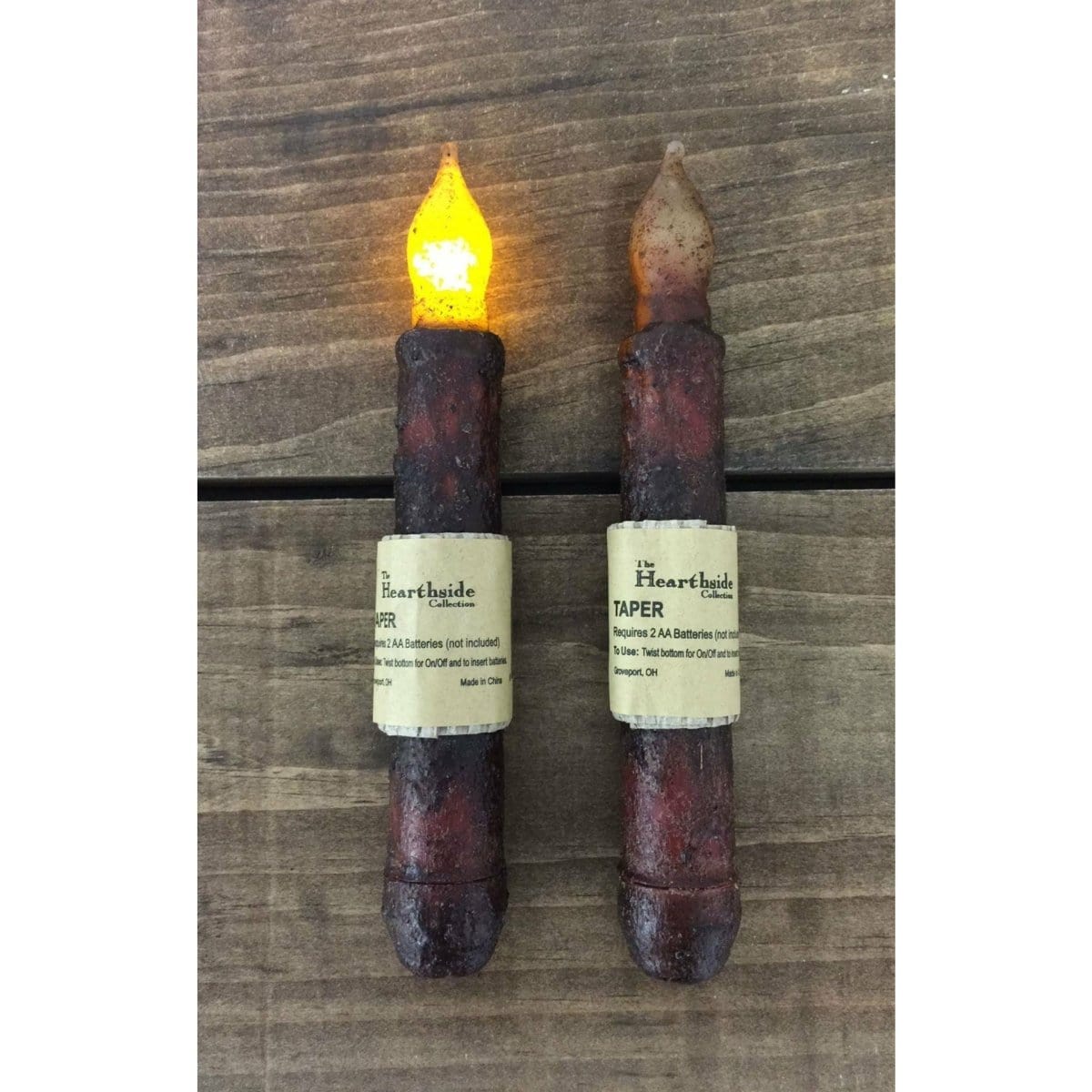 Burnt Burgundy LED Battery Candle Light Taper 6&quot; High - Timer Feature-Craft Wholesalers-The Village Merchant