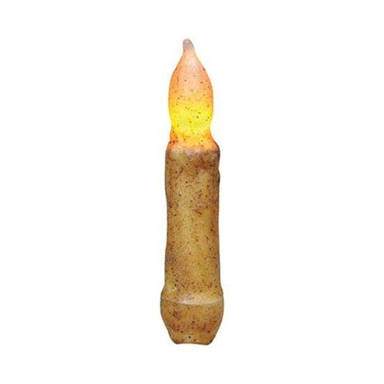 Burnt Ivory LED Battery Candle Light Taper 4&quot; High-Craft Wholesalers-The Village Merchant