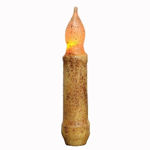 Burnt Ivory LED Battery Candle Light Taper 4&quot; High - Timer Feature-Craft Wholesalers-The Village Merchant
