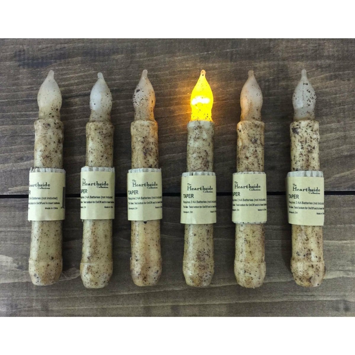 Burnt Ivory LED Battery Candle Light Taper Timer Feature-Craft Wholesalers-The Village Merchant