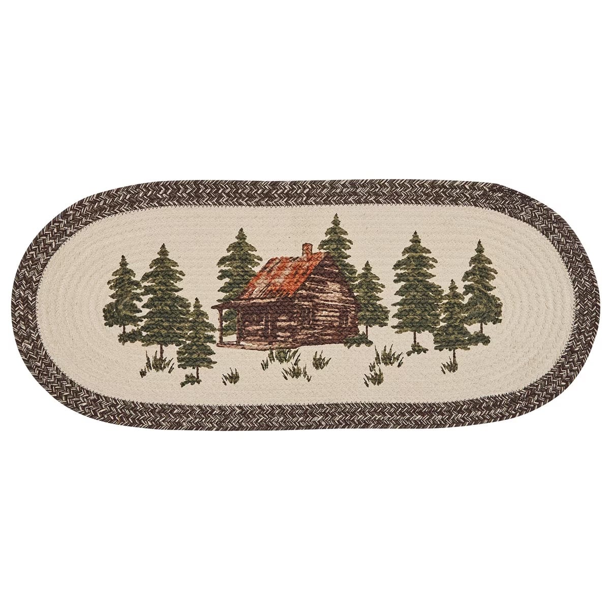 Park Designs Cabin Braided & Printed Table Runner 36" Long Oval