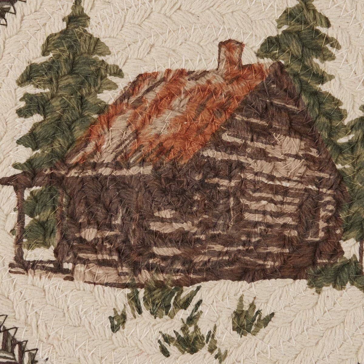 Park Designs Cabin Braided & Printed Trivet 8" Diameter Round Set of 2