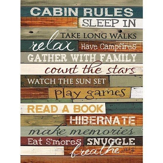 Cabin Rules By Marla Rae Art Print - 18 X 24-Penny Lane Publishing-The Village Merchant