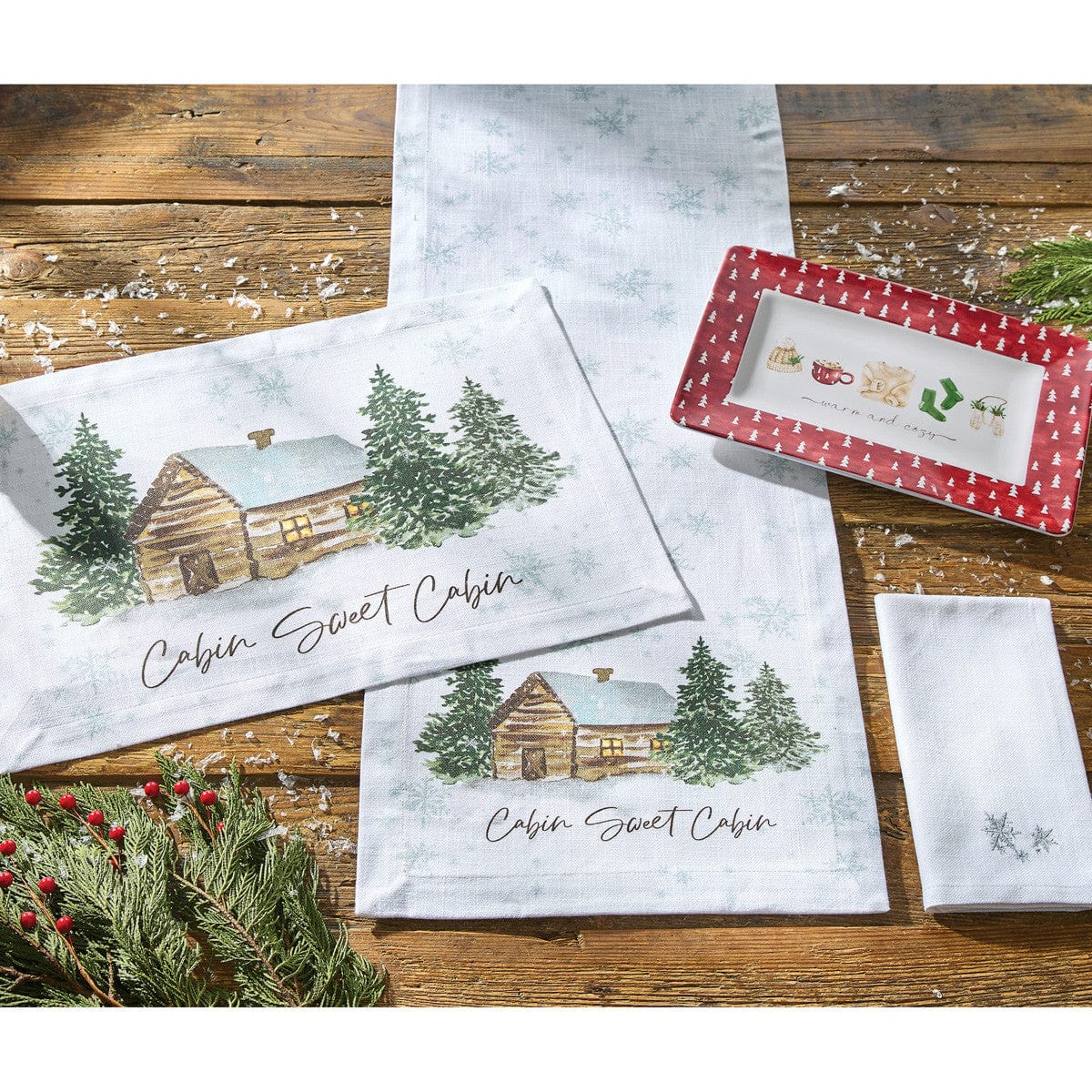 Cabin Sweet Cabin Table Runner 54'' Long